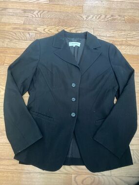Calvin Klein Black Notch Lapel Three-Button Blazer